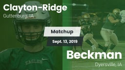 Matchup: Clayton-Ridge vs. Beckman  2019