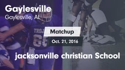 Matchup: Gaylesville vs. jacksonville christian School 2016