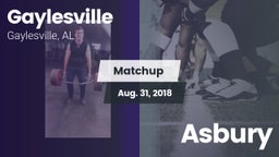 Matchup: Gaylesville vs. Asbury 2018