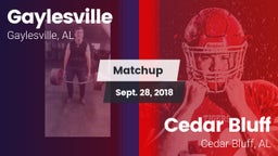 Matchup: Gaylesville vs. Cedar Bluff  2018