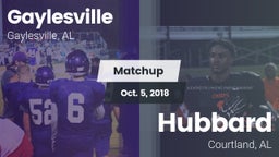 Matchup: Gaylesville vs. Hubbard  2018