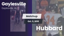 Matchup: Gaylesville vs. Hubbard  2018