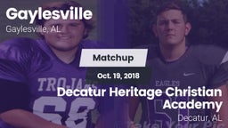 Matchup: Gaylesville vs. Decatur Heritage Christian Academy  2018