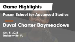 Paxon School for Advanced Studies vs Duval Charter Baymeadows Game Highlights - Oct. 5, 2023