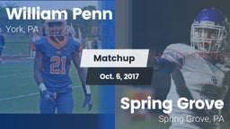 Matchup: William Penn vs. Spring Grove  2017
