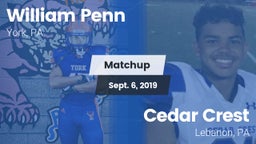 Matchup: William Penn vs. Cedar Crest  2019