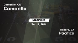Matchup: Camarillo vs. Pacifica  2016