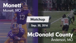 Matchup: Monett  vs. McDonald County  2016