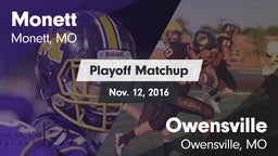 Matchup: Monett  vs. Owensville  2016