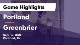 Portland  vs Greenbrier  Game Highlights - Sept. 3, 2020