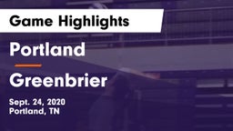 Portland  vs Greenbrier  Game Highlights - Sept. 24, 2020