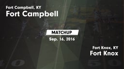 Matchup: Fort Campbell vs. Fort Knox  2016