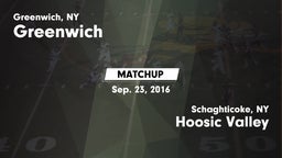 Matchup: Greenwich vs. Hoosic Valley  2016