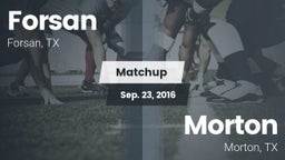 Matchup: Forsan vs. Morton  2016