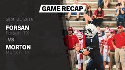 Recap: Forsan  vs. Morton  2016