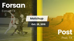 Matchup: Forsan vs. Post  2016