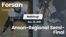 Matchup: Forsan vs. Anson-Regional Semi-Final 2016
