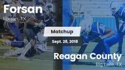 Matchup: Forsan vs. Reagan County  2018