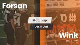 Matchup: Forsan vs. Wink  2018