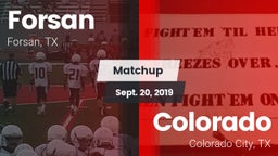 Matchup: Forsan vs. Colorado  2019
