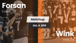 Matchup: Forsan vs. Wink  2019