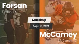 Matchup: Forsan vs. McCamey  2020