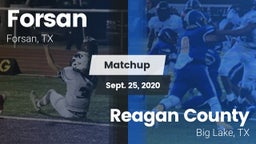Matchup: Forsan vs. Reagan County  2020
