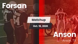 Matchup: Forsan vs. Anson  2020