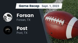 Recap: Forsan  vs. Post  2023