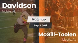 Matchup: Davidson vs. McGill-Toolen  2017