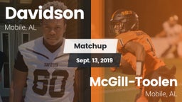 Matchup: Davidson vs. McGill-Toolen  2019