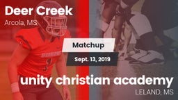 Matchup: Deer Creek vs. unity christian academy 2019