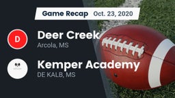 Recap: Deer Creek  vs. Kemper Academy 2020