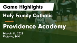 Holy Family Catholic  vs Providence Academy Game Highlights - March 11, 2022