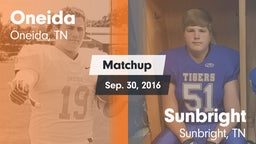 Matchup: Oneida vs. Sunbright  2016