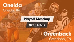 Matchup: Oneida vs. Greenback  2016