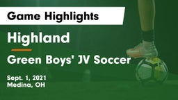 Highland  vs Green  Boys' JV Soccer Game Highlights - Sept. 1, 2021