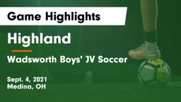 Highland  vs Wadsworth  Boys' JV Soccer Game Highlights - Sept. 4, 2021