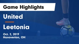 United  vs Leetonia Game Highlights - Oct. 2, 2019