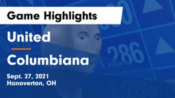 United  vs Columbiana Game Highlights - Sept. 27, 2021
