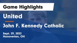United  vs John F. Kennedy Catholic Game Highlights - Sept. 29, 2022