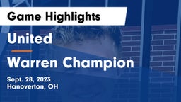 United  vs Warren Champion  Game Highlights - Sept. 28, 2023