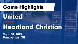 United  vs Heartland Christian  Game Highlights - Sept. 30, 2023