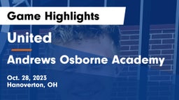 United  vs Andrews Osborne Academy Game Highlights - Oct. 28, 2023