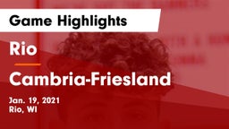 Rio  vs Cambria-Friesland  Game Highlights - Jan. 19, 2021