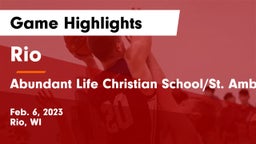 Rio  vs Abundant Life Christian School/St. Ambrose CO-OP Game Highlights - Feb. 6, 2023