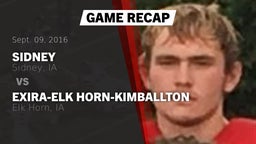 Recap: Sidney  vs. Exira-Elk Horn-Kimballton 2016