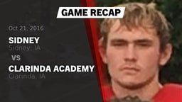 Recap: Sidney  vs. Clarinda Academy  2016