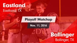 Matchup: Eastland vs. Ballinger  2016