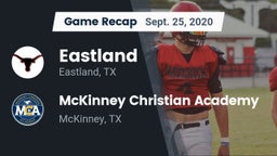 Recap: Eastland  vs. McKinney Christian Academy 2020